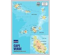Physical Map of Cape Verde - Size A2 - Paper Laminated