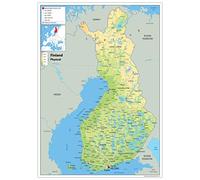Physical Map of Finland - Size A0-84.1 x 118.9cm - Paper Laminated