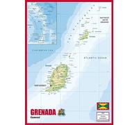 Physical Map of Grenada - The Oxford Collection - Size A1 - Paper Laminated