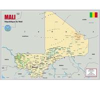Physical Map of Mali - The Oxford Collection - Size A1 - Paper Laminated