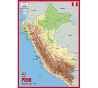 Physical Map of Peru - The Oxford Collection - Size A2 - Paper Laminated