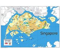 Physical Map of Singapore - Size A2 - Paper Laminated