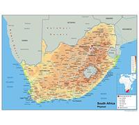 Physical Map of South Africa - Size A1-59.4 x 84.1cm - Paper Laminated