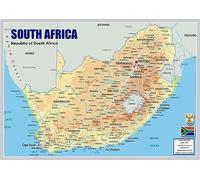 Physical Map of South Africa - Size A2 - Paper Laminated