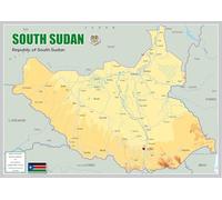Physical Map of South Sudan - Size A1 - Paper Laminated