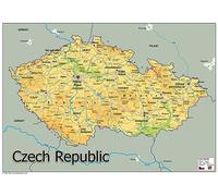 Physical Map of the Czech Republic - Size A1 - Paper Laminated