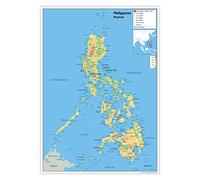 Physical Map of the Philippines - Size A0-84.1 x 118.9cm - Paper Laminated | Detailed Laminated Wall Map, Ideal For Home, Office Or Classroom Display.