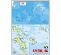 Physical Map of the Seychelles - The Oxford Collection - Size A2 - Paper Laminated