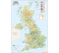 Physical Map of the United Kingdom of Great Britain and Northern Ireland