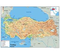 Physical Map of Turkey - Size A0-84.1 x 118.9cm - Paper Laminated