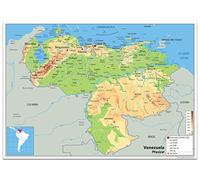Physical Map of Venezuela - Size A2-59.4 x 42cm - Paper Laminated