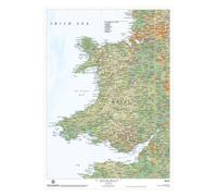Physical Map of Wales Wall Map - Large Travel Map to Highlights both physical and political features, Laminated UK Map Poster, Waterproof Wipe-Clean Surface, Perfect Traveler Gift 820 x 1200 mm