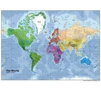 Physical/Political Map of The World - Size A1-59.4 x 84.1cm - Paper Laminated