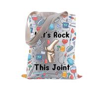 Physical Therapist Gift Knee Replacement Surgery Shopping Bag Let's Rock This Joint Tote Bag (Rock Joint)