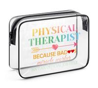 Physical Therapist Gifts Therapy Gifts for Women Makeup Bag Physical Therapist Appreciation Gift Thanksgiving Christmas Birthday Gifts for PT Physical Therapist Thank You Gift Clear Cosmetic Bag Pouch