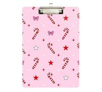 Physical Therapy clipboard Pink Christmas Candy Canes Transparent for Nursing Student Trade Quest Size 9 x 12.5 Tabla para escribir