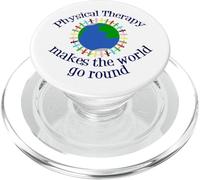 Physical Therapy Makes the World Go Round Cool PT PopSockets PopGrip for MagSafe