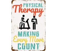 Physical Therapy Making Every Move Count Tin Sign, Physiotherapy Massage Therapist Therapy Sign for Home Office Massage Parlor Treatment Room Hospital Wall Art Poster 8x12 Inch