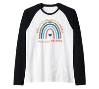 Physical Therapy PT Therapist Small Steps Move Us Forward Raglan Baseball Tee