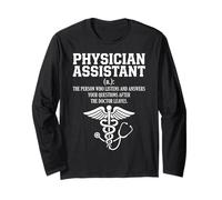 Physician Assistant Definition with Caduceus and Stethoscope Long Sleeve T-Shirt