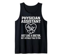 Physician Assistant Just Like a Doctor Heart Stethoscope Art Tank Top