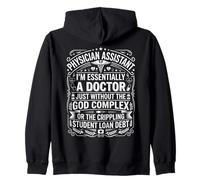 Physician Assistant No God Complex Retro Medical Typography Zip Hoodie