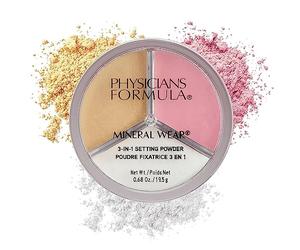 Physicians Formula Mineral Wear 3-in-1 Setting Power, Translucent Mineral Setting Powder for Make-Up to Set, Brighten and Contour, Flawless Finish