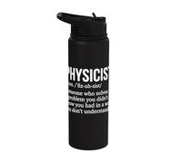 Physicist Definition Physicists Physics Science Teacher Nerd Stainless Steel Insulated Water Bottle