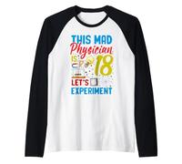 Physics 18th Birthday Mad Physician 18 Years Old Science Raglan Baseball Tee