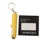 Physics Diffraction Grating Slides 50mm Square with Single and Double Slit for Education Tools Light for spectrum Decomposition Lab Gear(0.02mm+pen)