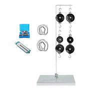 Physics Experiment Set with Pulley Systems Stand Hooks and Spring Scale to Learn Mechanical Principles in Laboratory Pulley Learning