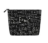 Physics Formula Law E=Mc2, Daily Use Makeup Cosmetic Bag Imitation Linen Makeup Bag Portable Travel Toiletry Bag
