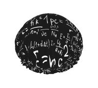 Physics Formula Law E=Mc2,Shower Cap Nightcap Double Layer Waterproof Elastic Bath Cap Reusable Hair Cap