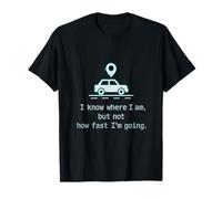 Physics Humor Car Graphic with Glitch Typewriter Text T-Shirt