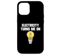 Physics Joke Electricity Turns Me On Funny Electrician Case for iPhone 12/12 Pro