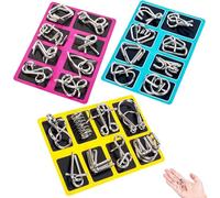 Physics Mind Metal Puzzles Unlock Interlock Game, Brain Teaser Puzzles, IQ Logic Challenge Metal Puzzle Set, Educational STEM Toys (BB)