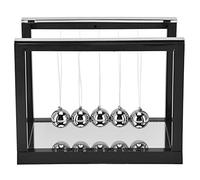 Physics Pendulum Balance Ball Gravity Science Desk Decor Stress Relief Educational Gift for Adults Office Home Black 7.5x13x10.1cm