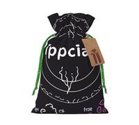 Physics Print art Printed Christmas Drawstring Bags Reusable Bag for Party Xmas Gift Wrapping, Green Ribbon, S