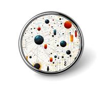 Physics Print Badges Decorative, Durable Aluminum Alloy Round Badge, Lightweight Button Brooch for Shirts, Jackets, Hats, Uniforms 1"