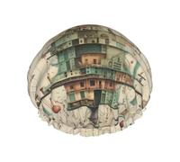 Physics Print print Bath cap Large bath cap Fit for all lengths of hair Protects hair bath cap Reusable