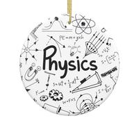 Physics Print Print Christmas Tree Ceramic Ornaments Festive Home and Shops Xmas Decor for Easy Hanging