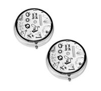 Physics Print Print Pill Box 3 Compartment Medicine Pill Case,Portable for Pocket Or Purse Pill Organizer Decorative Metal Medicine Vitamin Organizer Unique Gift