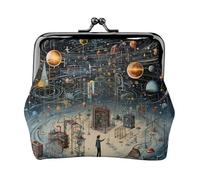 Physics Print Print Portable Women Coin Purse Cute Mini Zipper Wallet with Kiss Lock Credit Cards