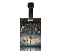 Physics Print Print PVC Luggage Tag Versatile ID Holder for Strollers and Bags Practical Travel Accessory Multi-Use