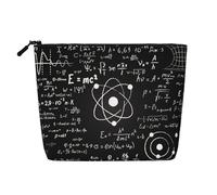 Physics Print Printed, Cosmetic Bag Imitation Linen Makeup Bag Portable Travel Toiletry Bag