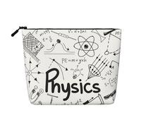 Physics Print Printed Fake Hemp Makeup Bag â€“ Travel Toiletry Organizer, Daily Storage, Business Trip Essential