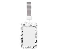 Physics Print Printed Id Card Badge Holder with Neck Strap Waterproof Name Card Holder Plastic Vertical Sleeve Pocket