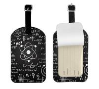 Physics Print Printed,Luggage Tags Pu Leather Name Tag Travel Suitcase Identifier ID Tags Durable Baggage Label 2 pcs