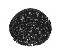 Physics Print Printed,Shower Cap Nightcap Double Layer Waterproof Elastic Bath Cap Reusable Hair Cap