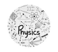 Physics Print Round Non-Slip Rubber Mouse Pad- Durable And Comfortable For Office, Gaming, And Learning 8in1 Pc